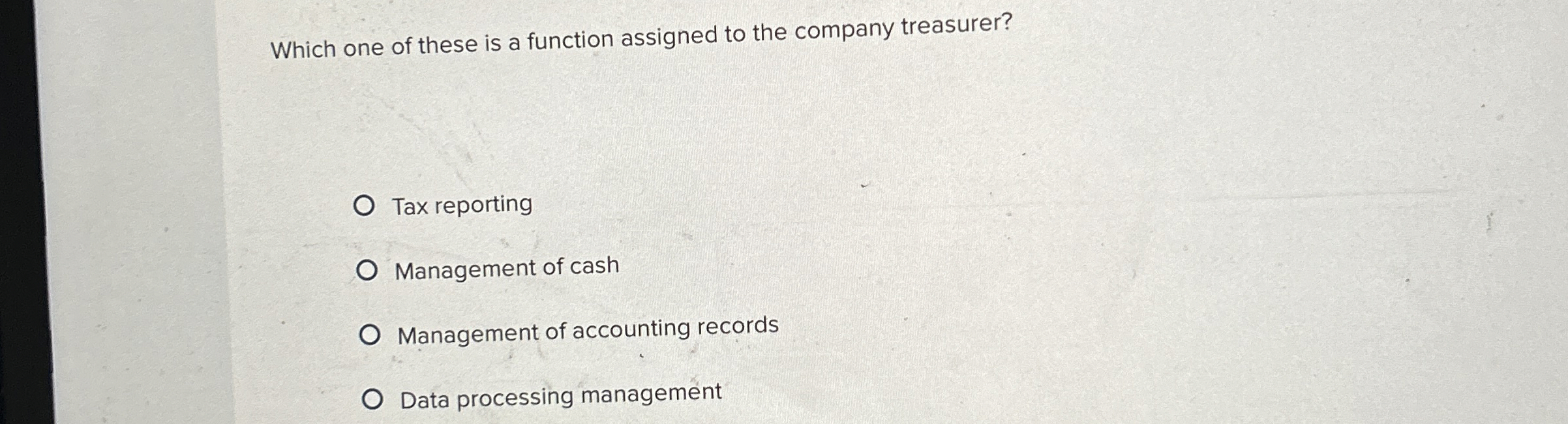  Which one of these is a function assigned to the company