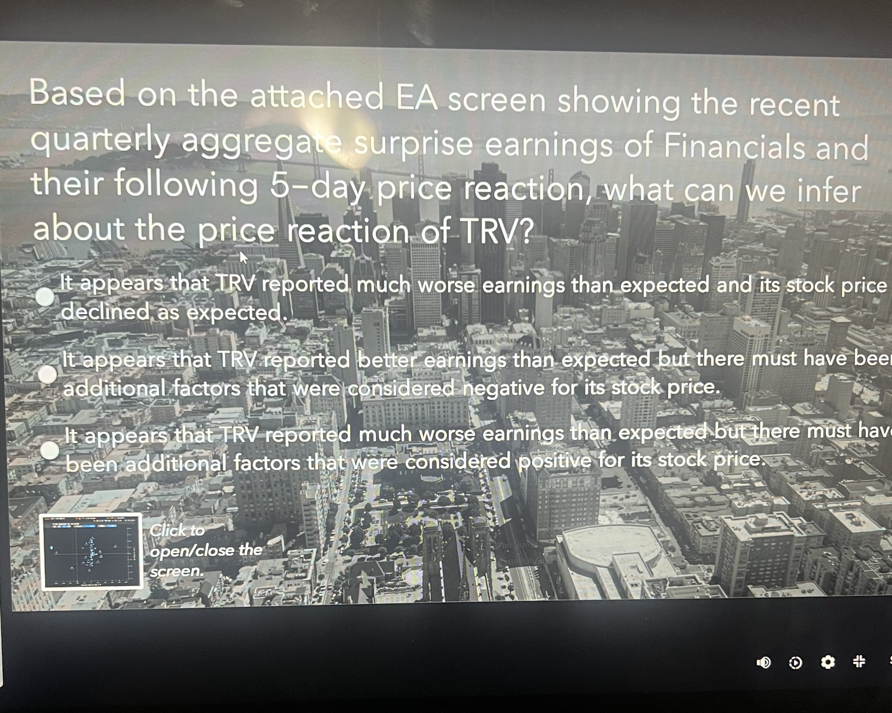  Based on the attached EA screen showing the recent quarterly aggrega