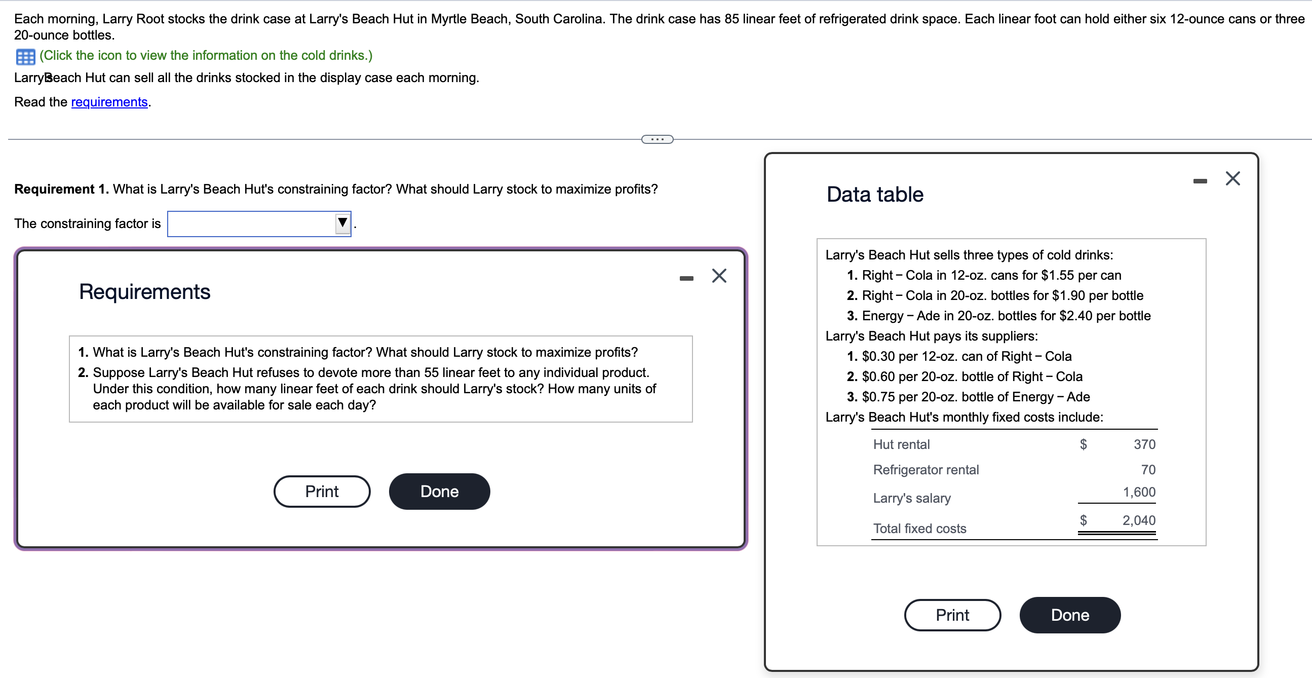  20-ounce bottles. (Click the icon to view the information on the