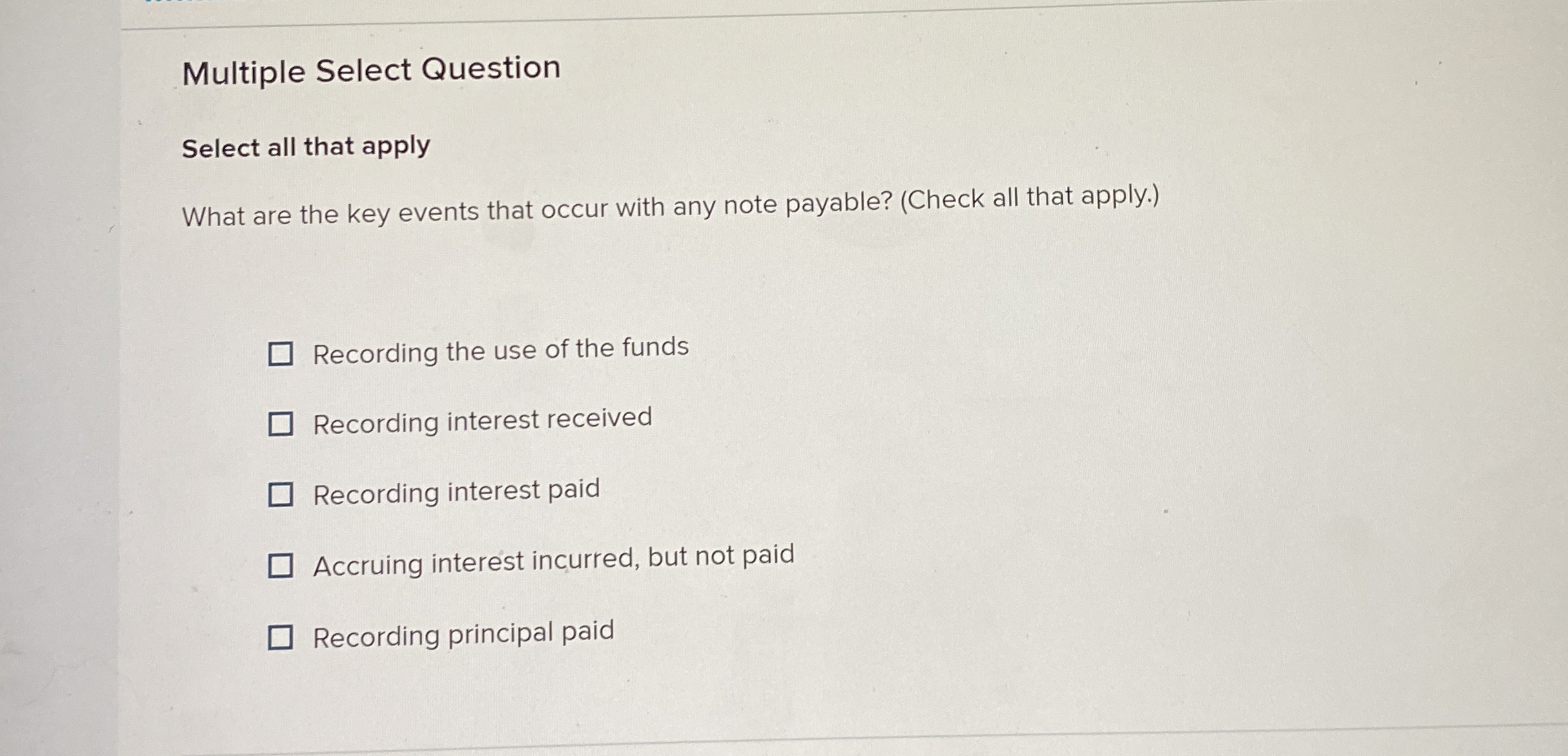  Multiple Select Question Select all that apply What are the key