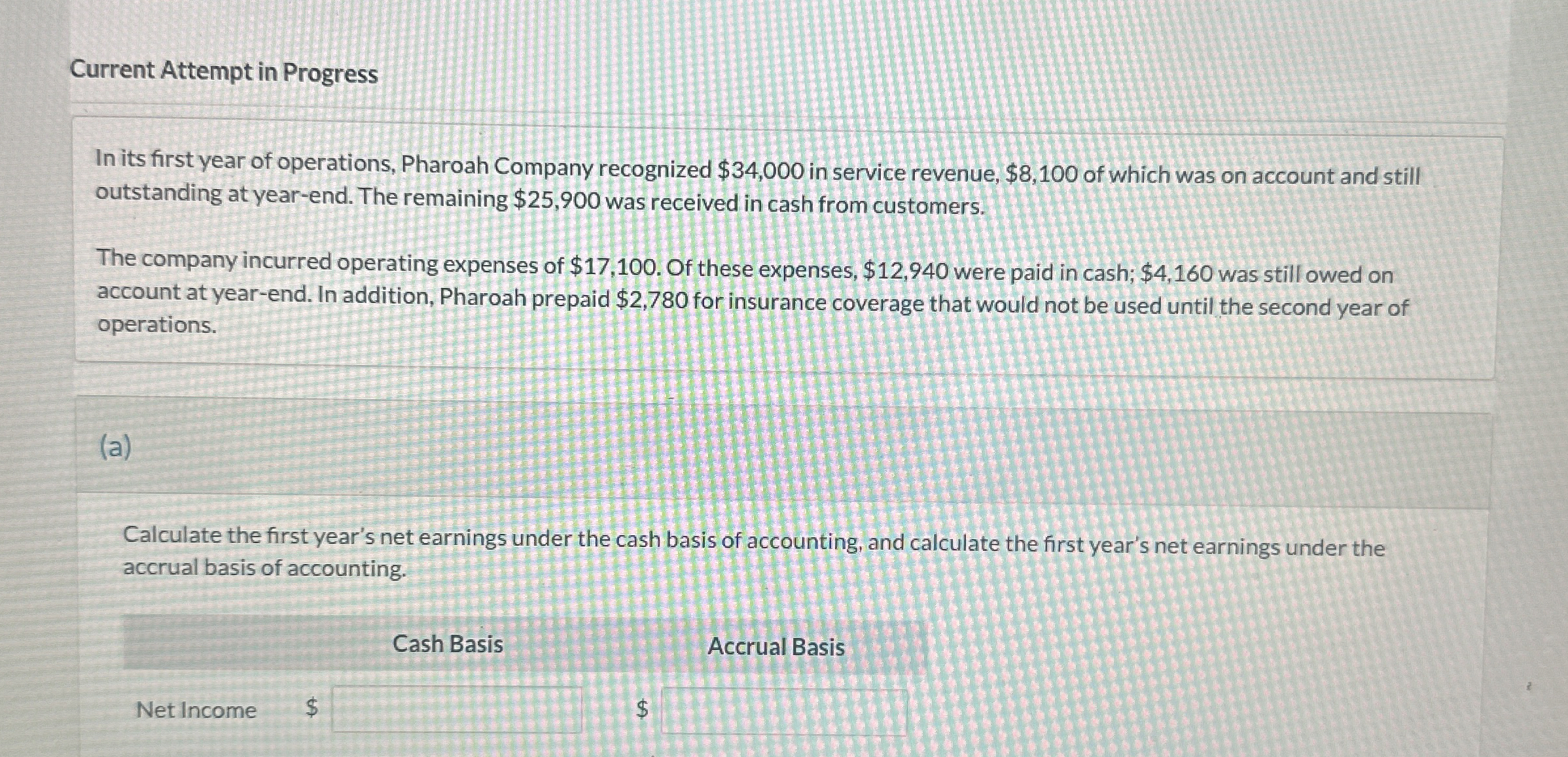  Current Attempt in Progress In its first year of operations, Pharoah