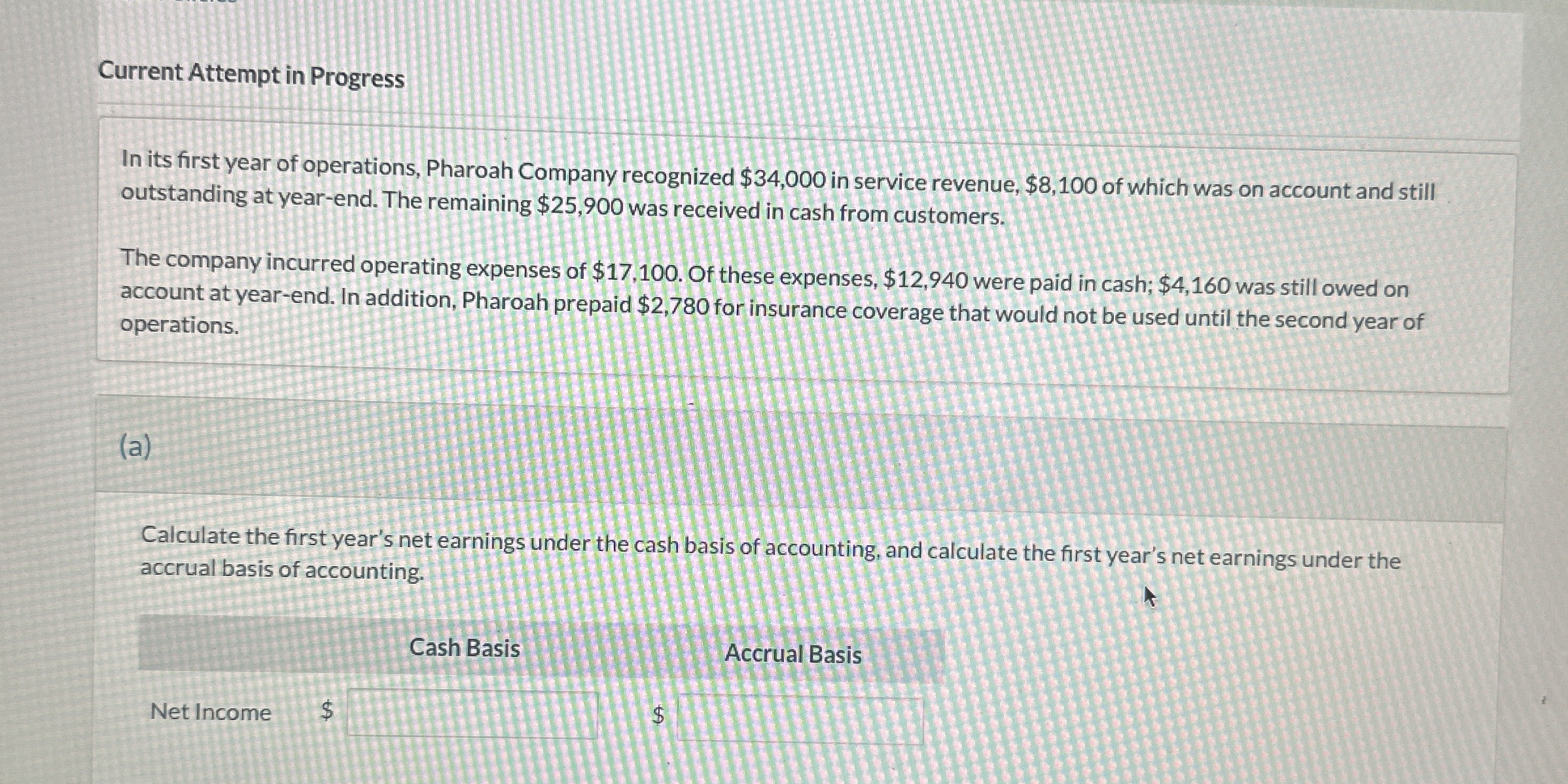  Current Attempt in Progress In its first year of operations, Pharoah