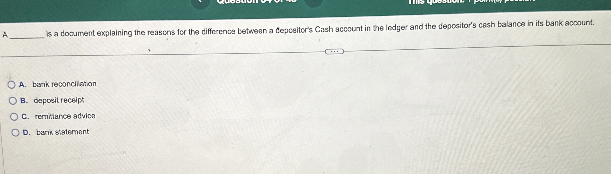  A is a document explaining the reasons for the difference between