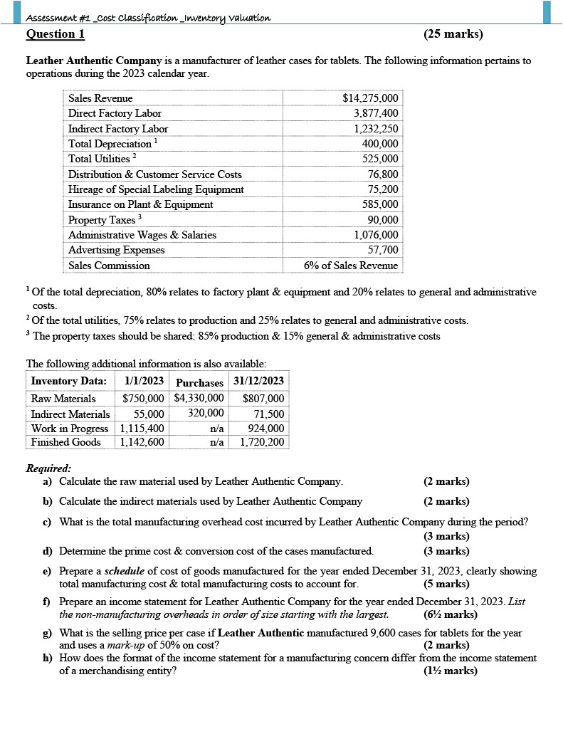  Individual Assignment - Mini Cases/Problems This assessment is centred on the