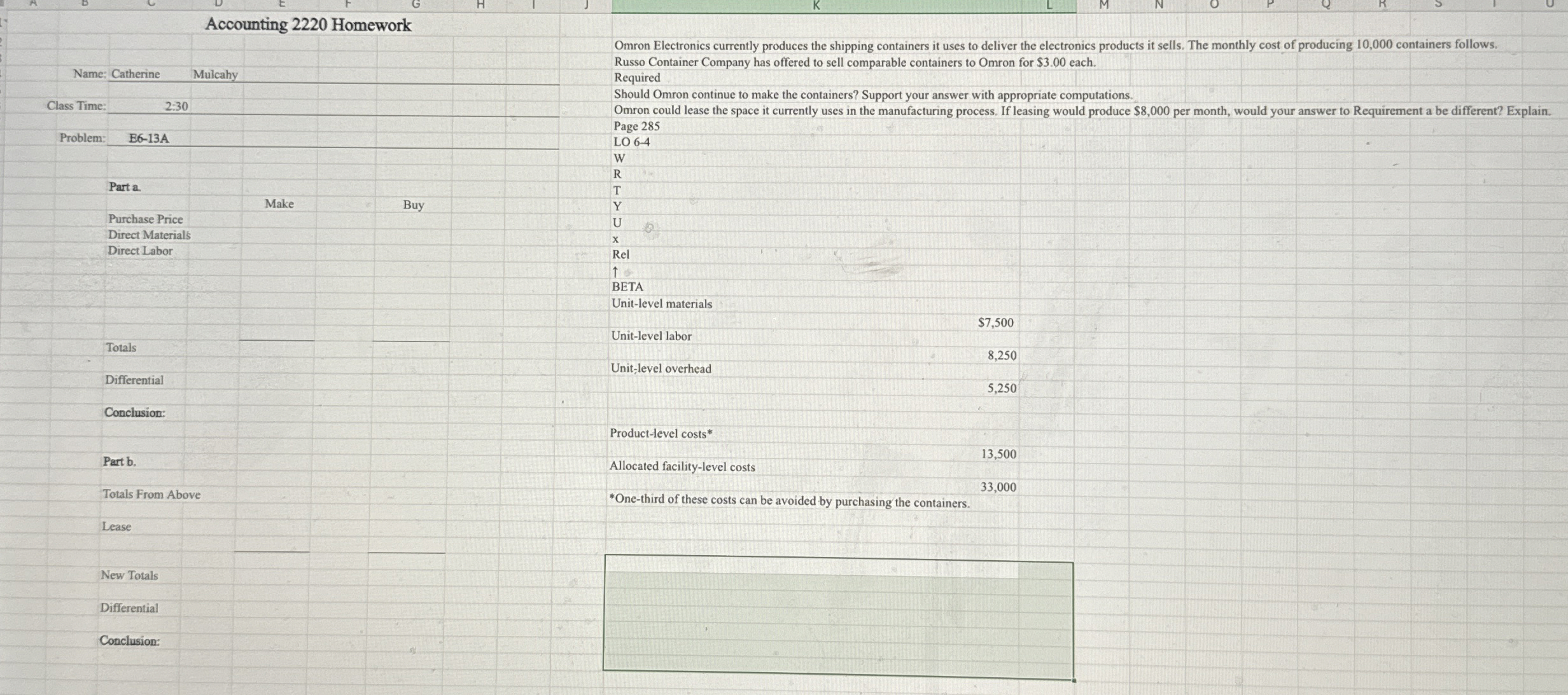  Accounting 2220 Homework 