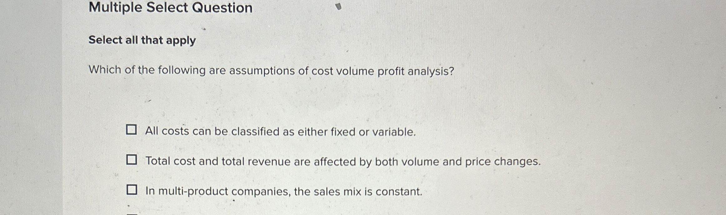  Multiple Select Question Select all that apply Which of the following