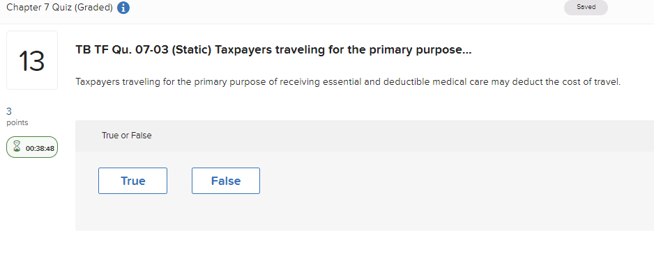  TB TF Qu.07-03(Static) Taxpayers traveling for the primary purpose... Taxpayers traveling