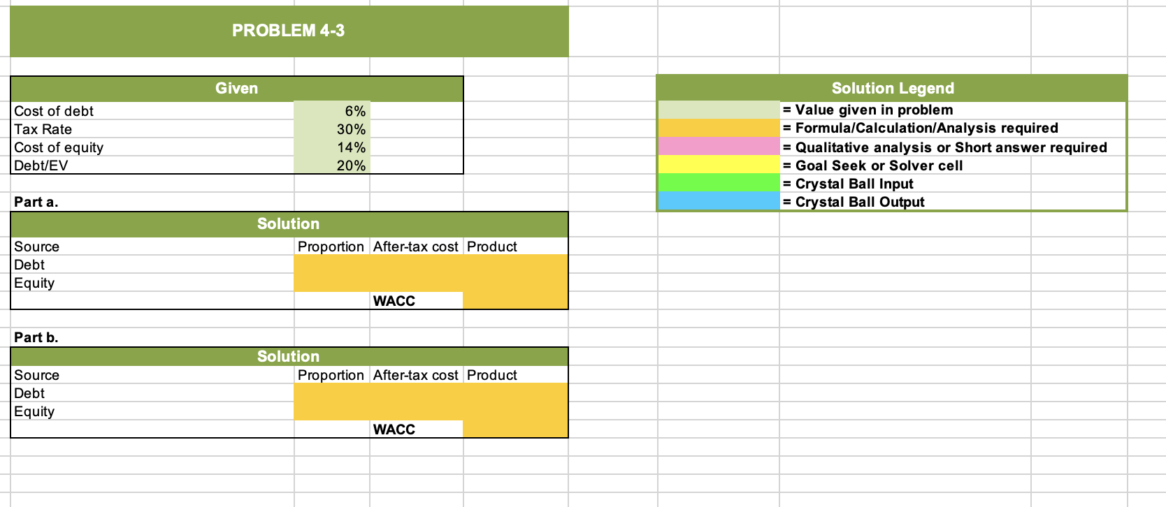  PROBLEM 4-3 Part a. Part b. 
