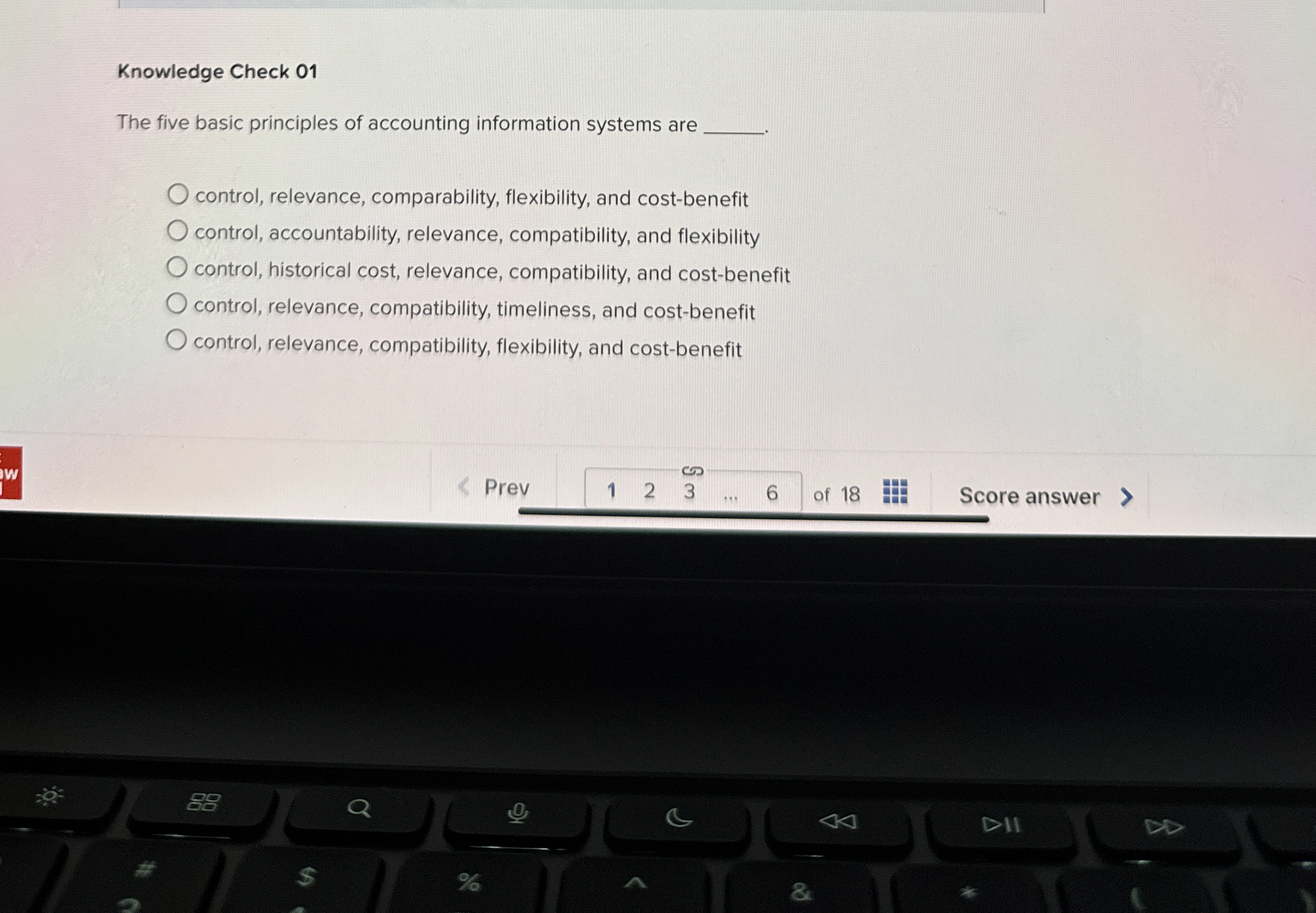  Knowledge Check 01 The five basic principles of accounting information systems