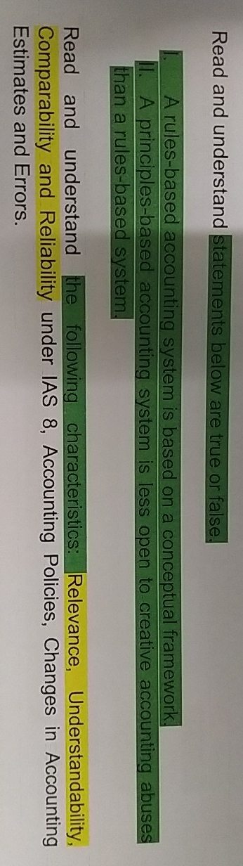  Read and understand statements below are true or false. A rules-based