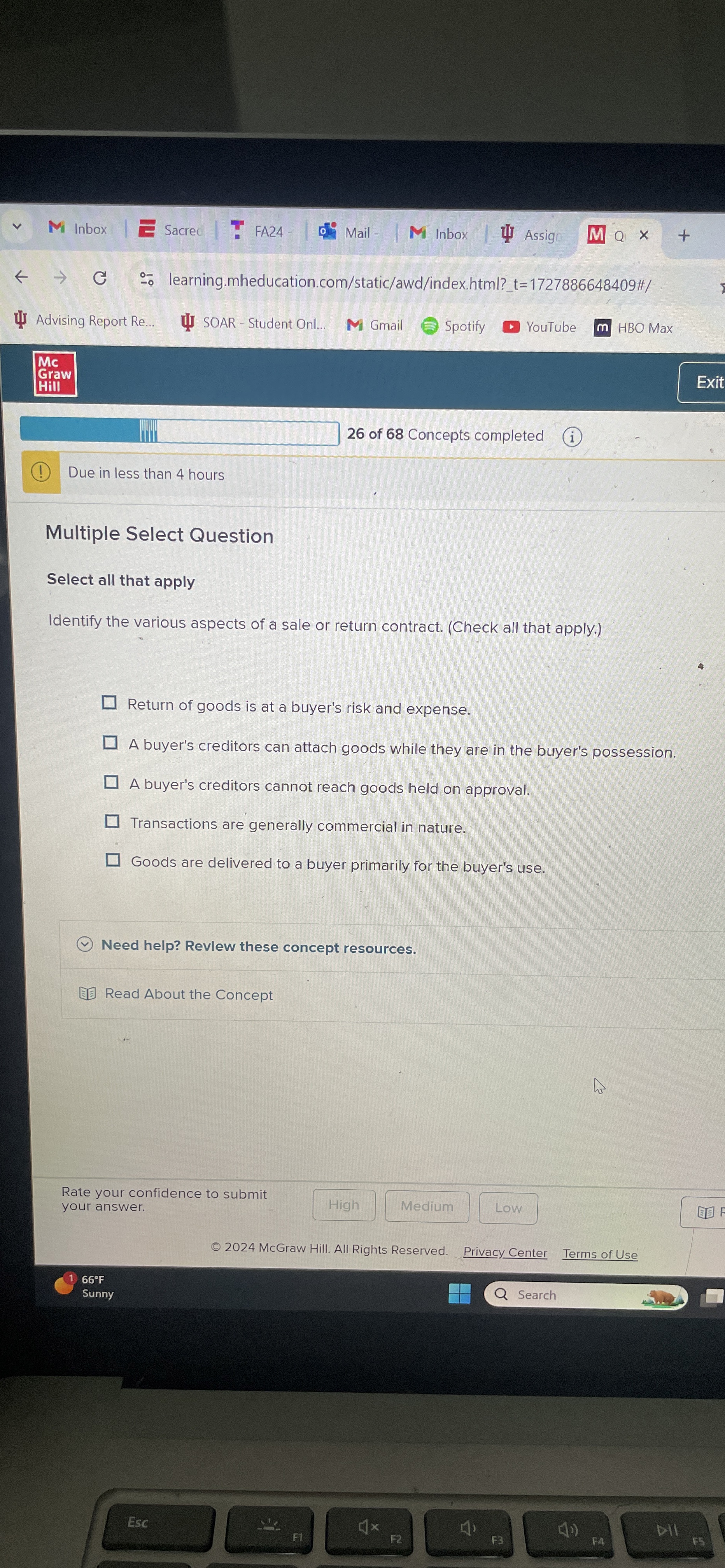  Multiple Select Question Select all that apply Identify the various aspects