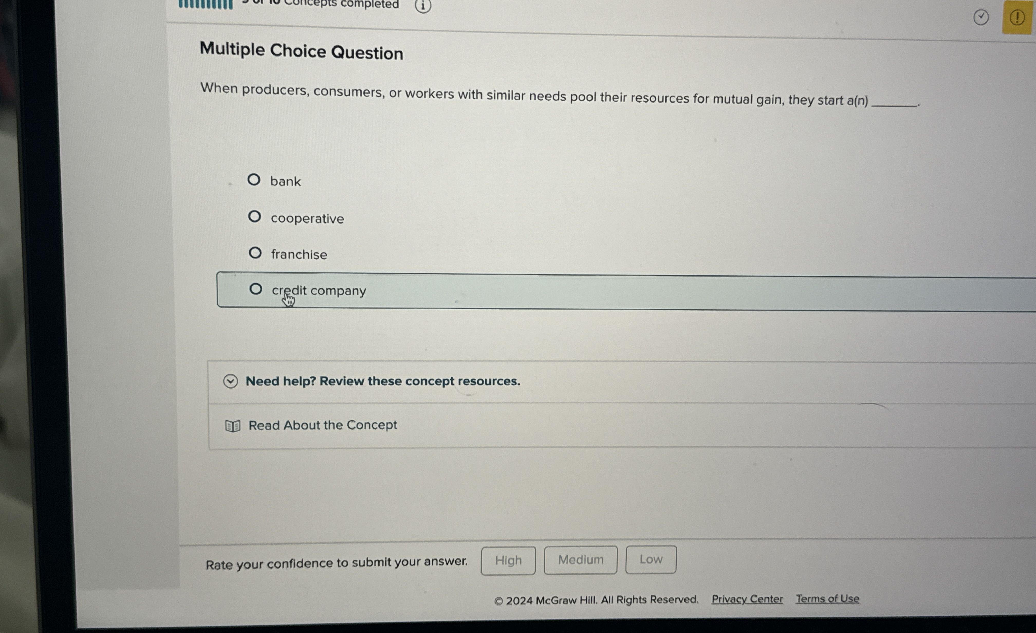 Multiple Choice Question When producers, consumers, or workers with similar needs