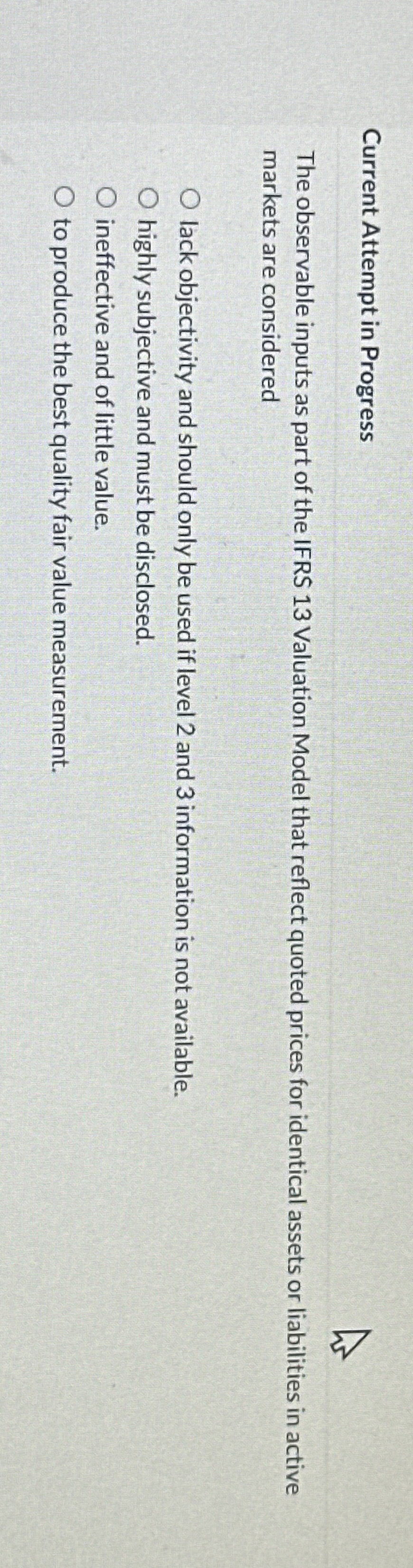  Current Attempt in Progress The observable inputs as part of the