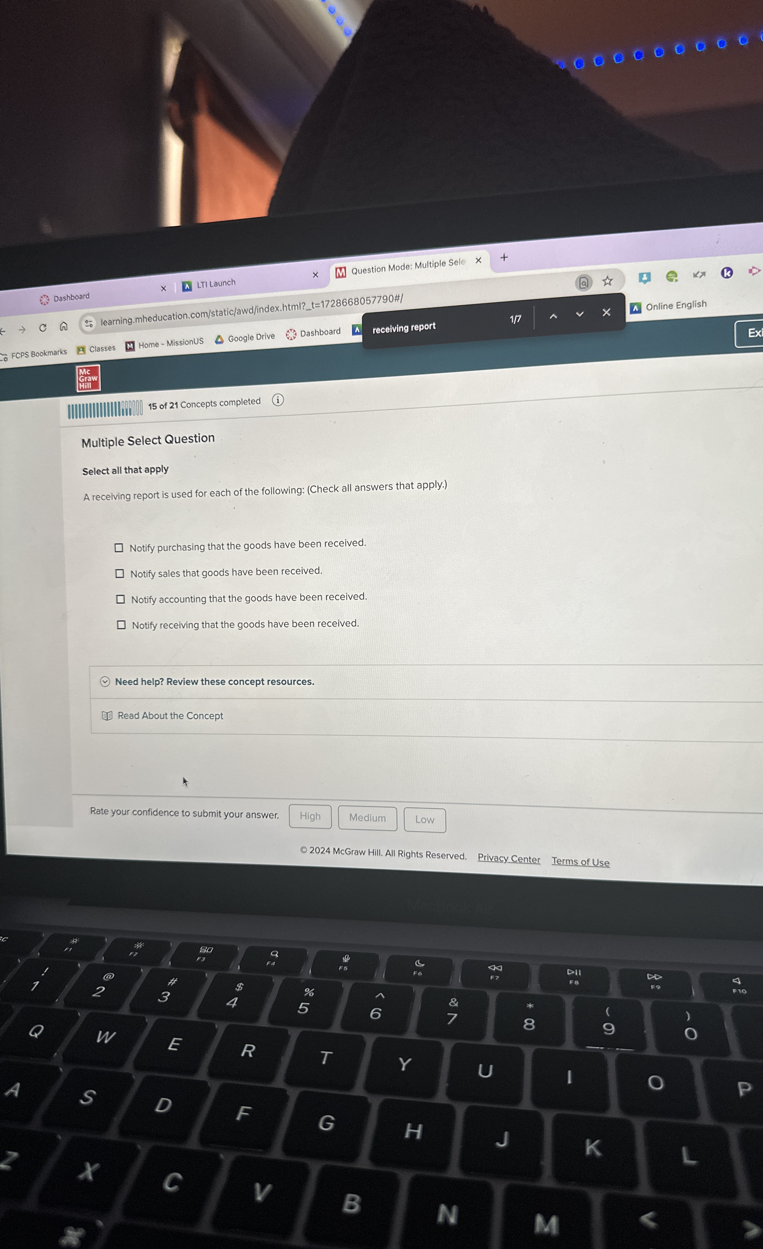  Multiple Select Question Select all that apply A receiving report is
