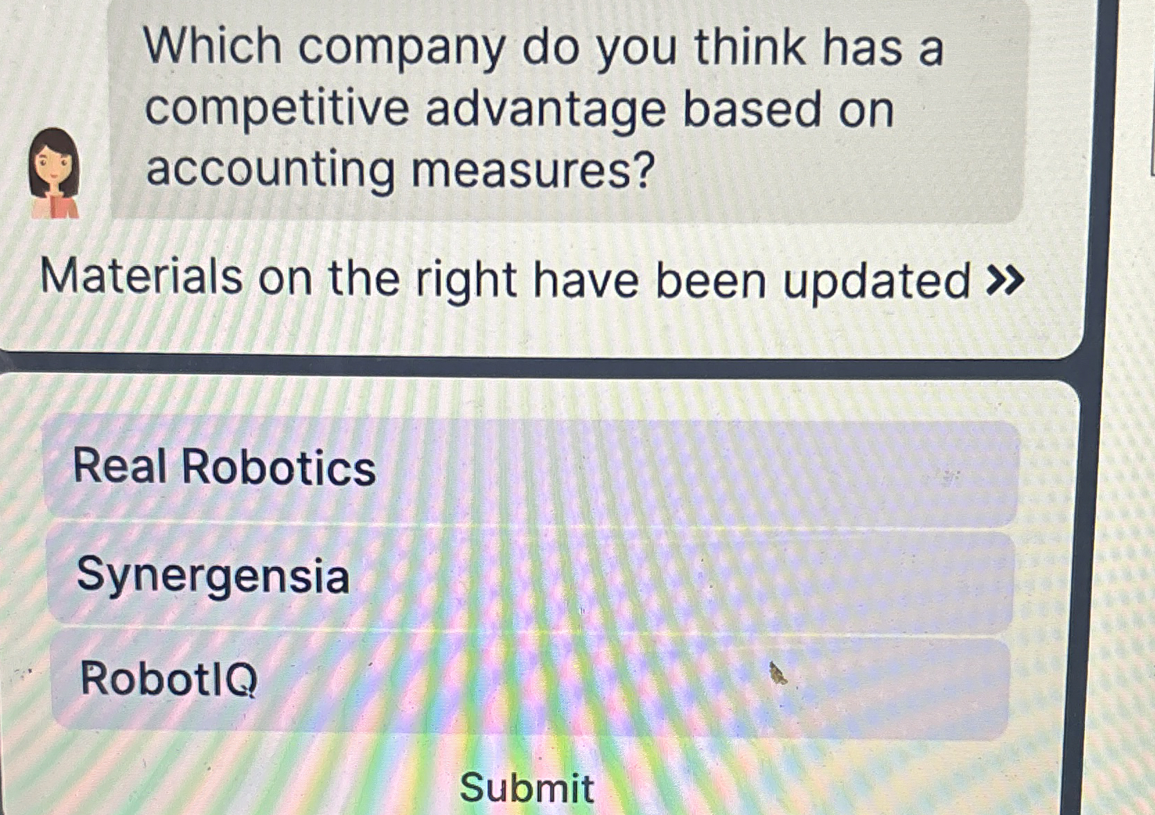  Which company do you think has a competitive advantage based on