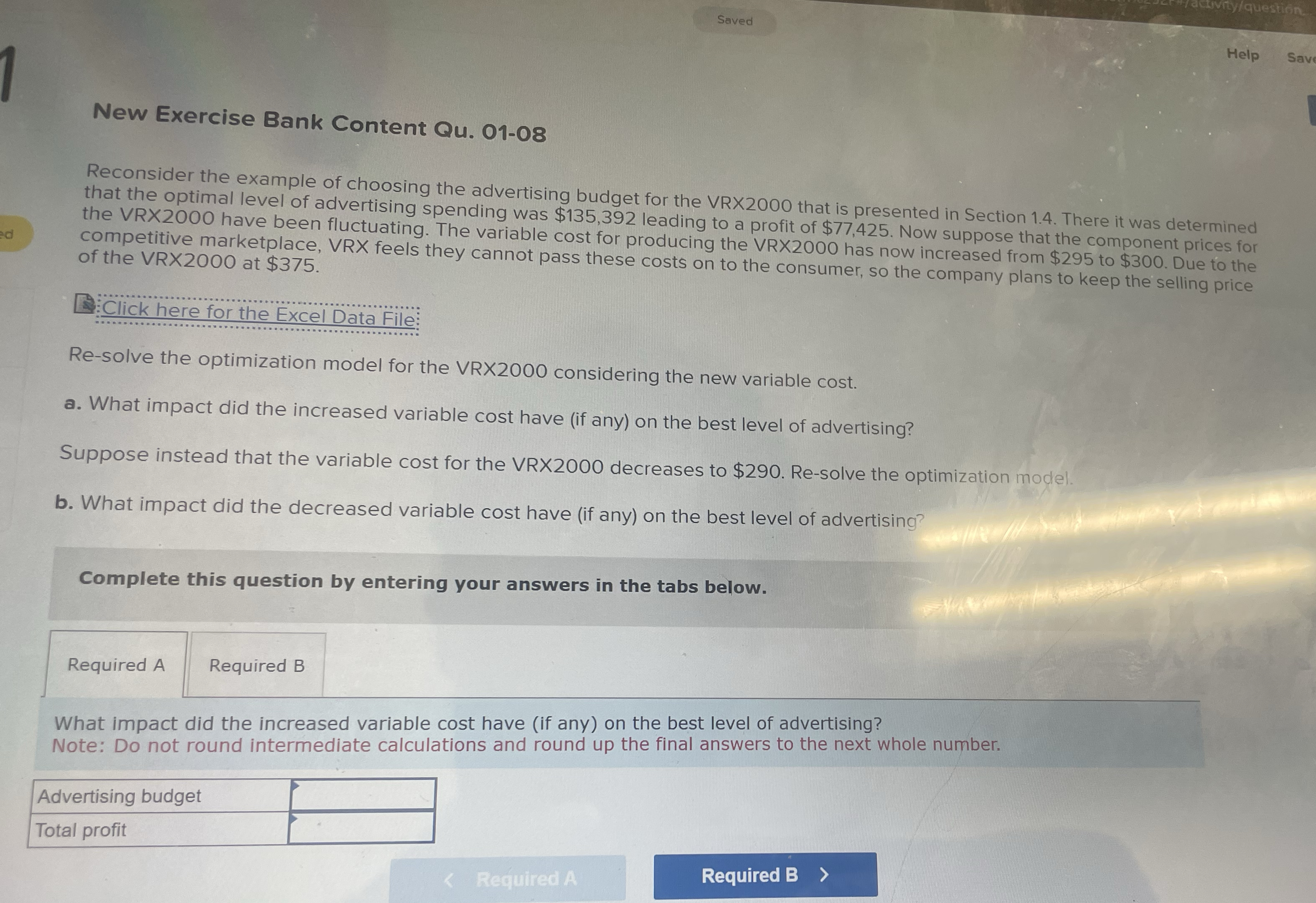  New Exercise Bank Content Qu.01-08 Reconsider the example of choosing the