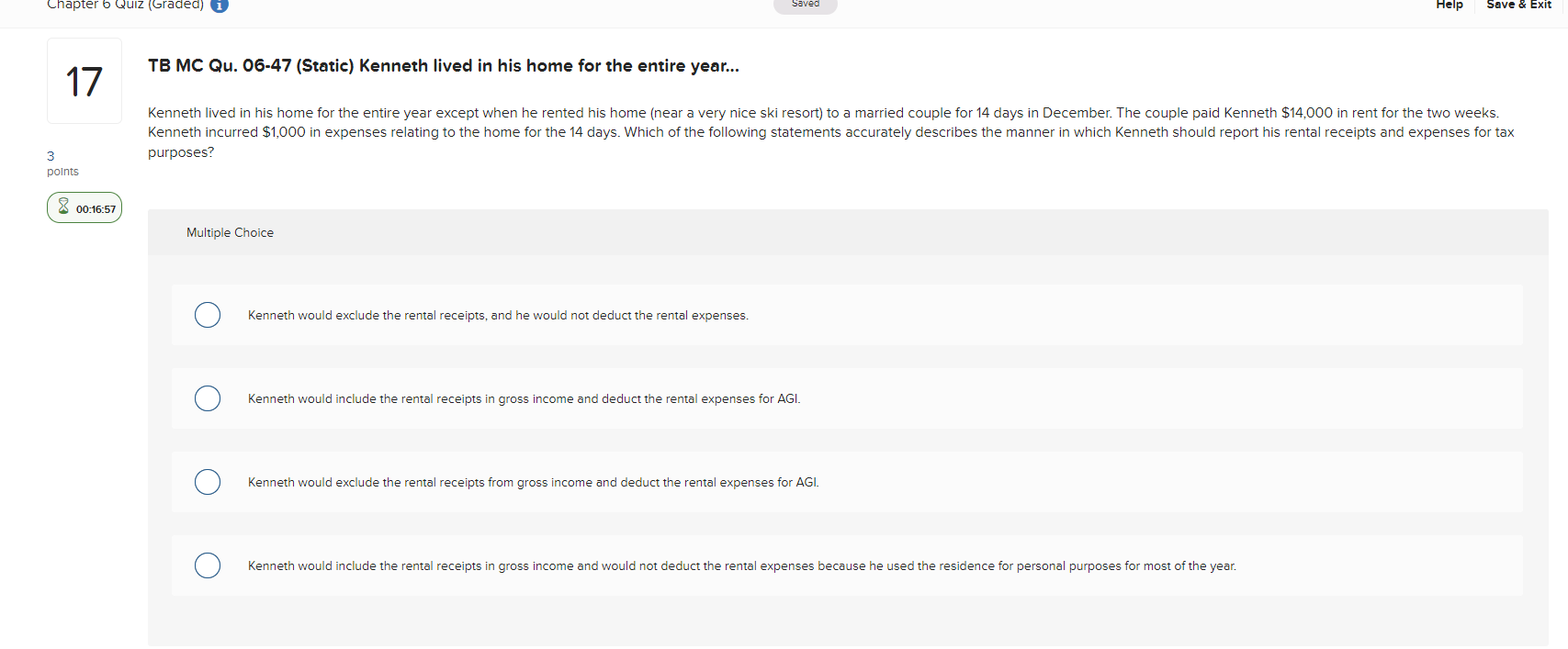  TB MC Qu.06-47(Static) Kenneth lived in his home for the entire