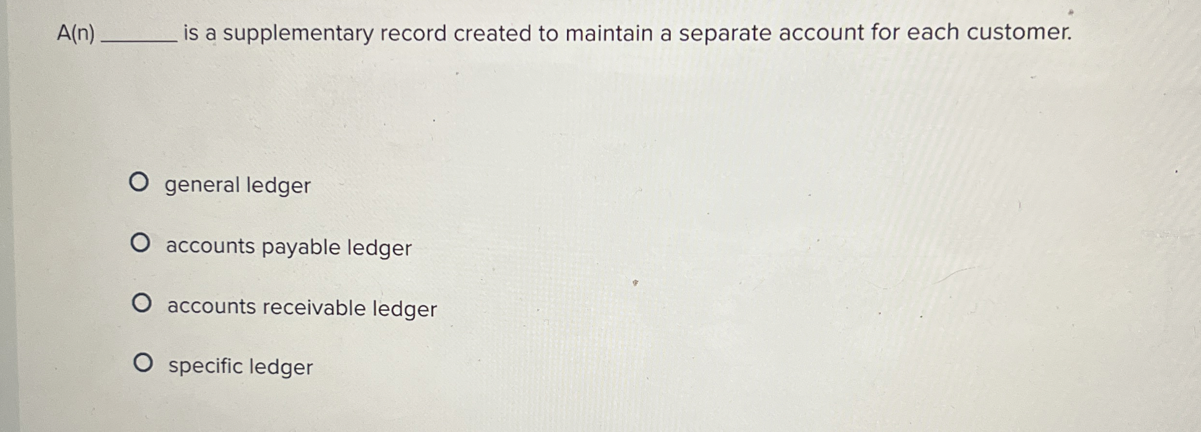  A(n) is a supplementary record created to maintain a separate account