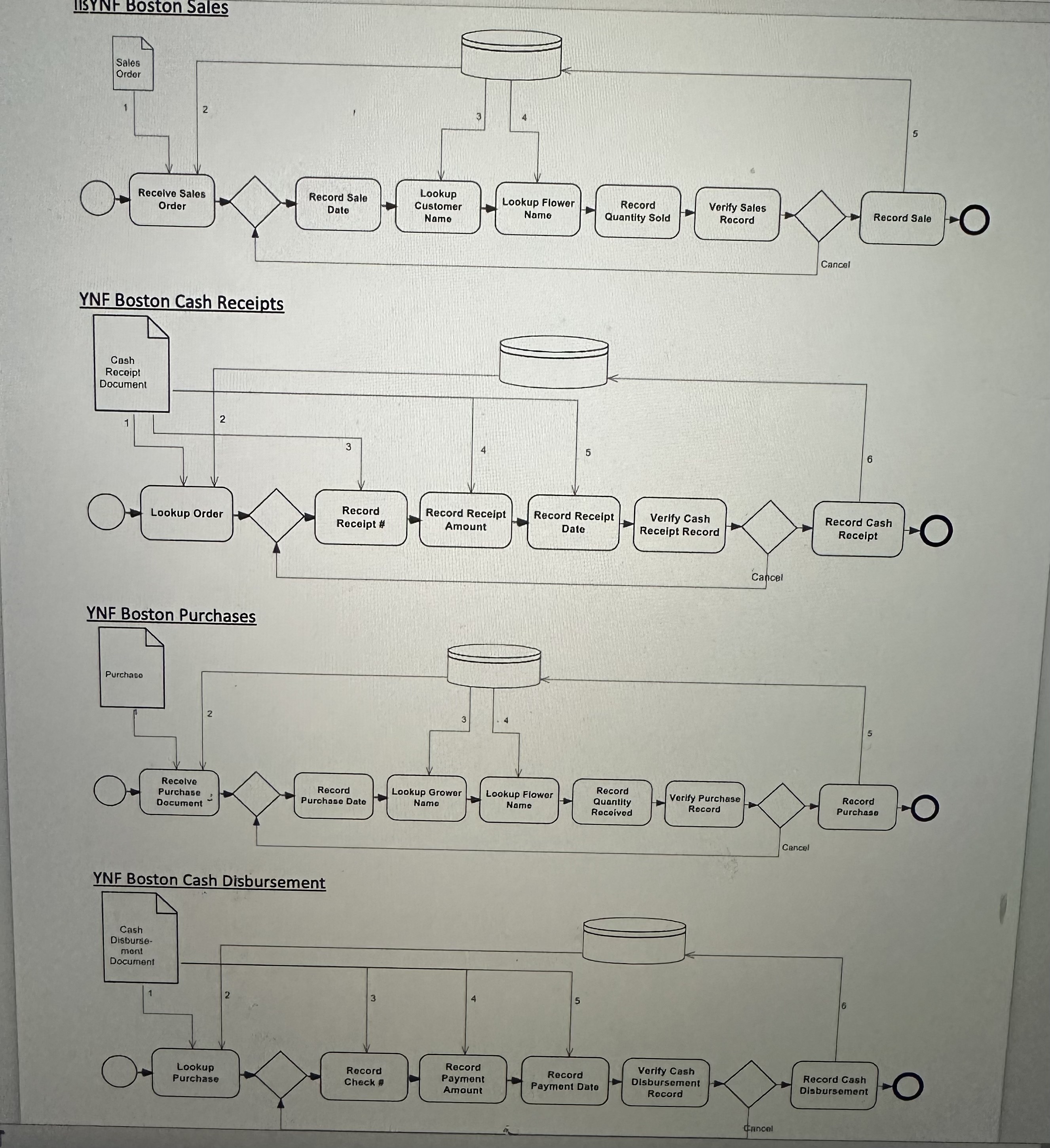  Identify the internal control weaknesses for YNF Boston for the four