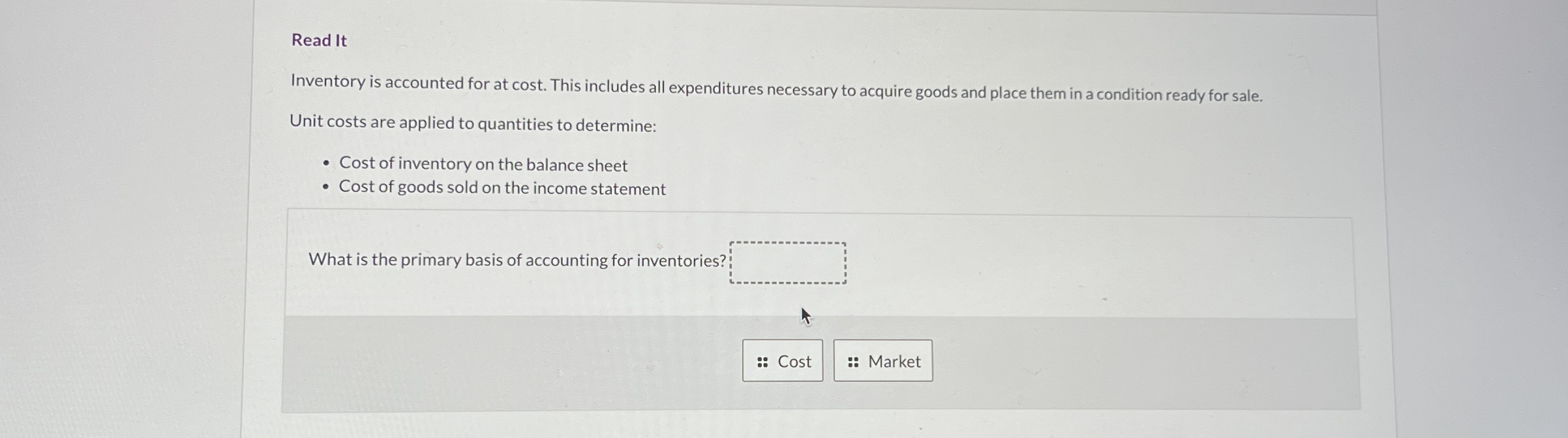  Read It Inventory is accounted for at cost. This includes all