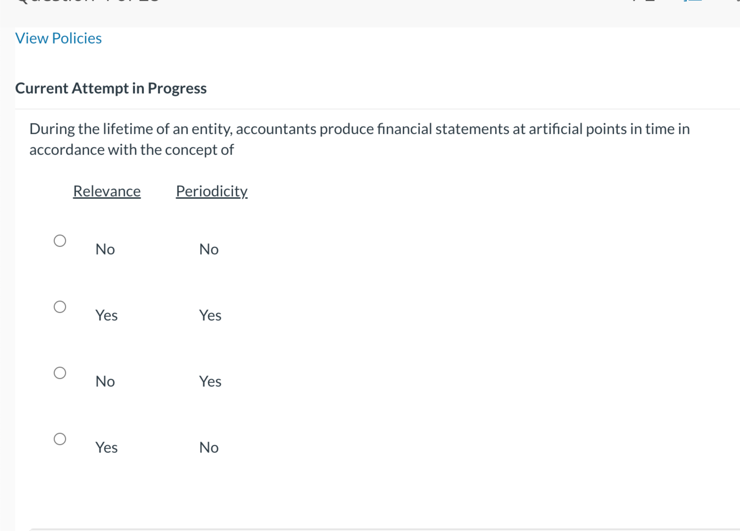  Current Attempt in Progress During the lifetime of an entity, accountants
