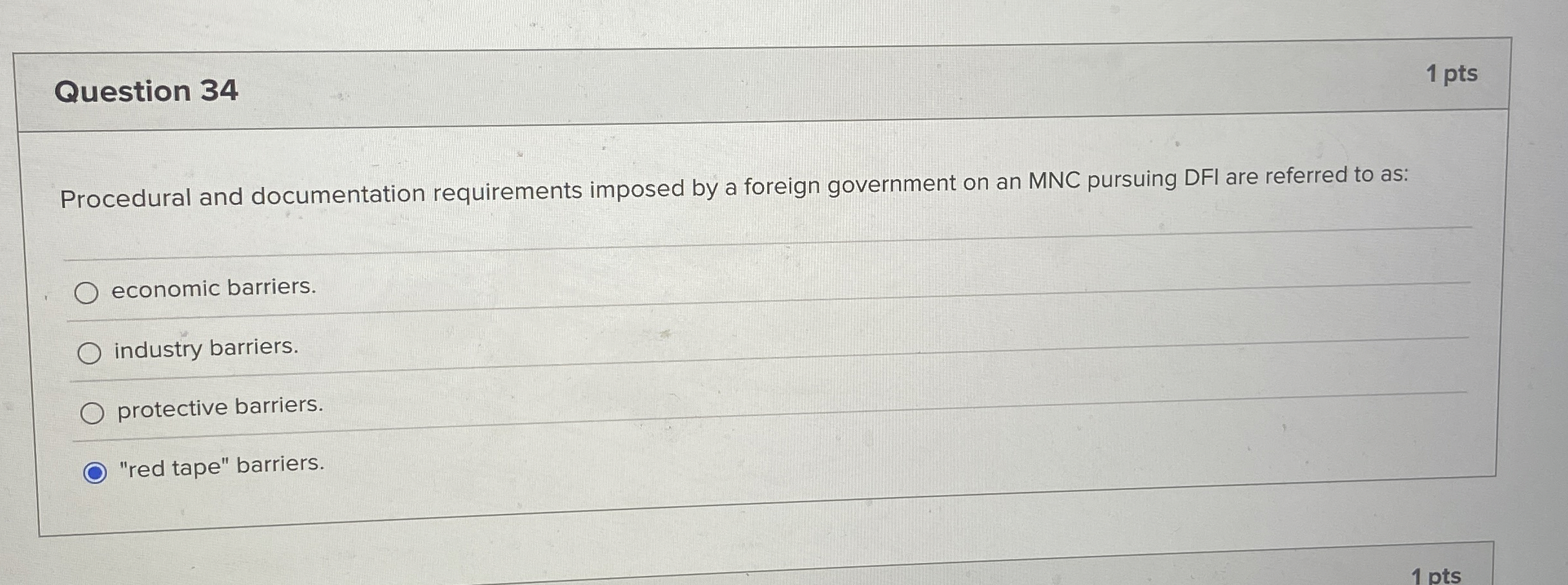  Question 34 Procedural and documentation requirements imposed by a foreign government