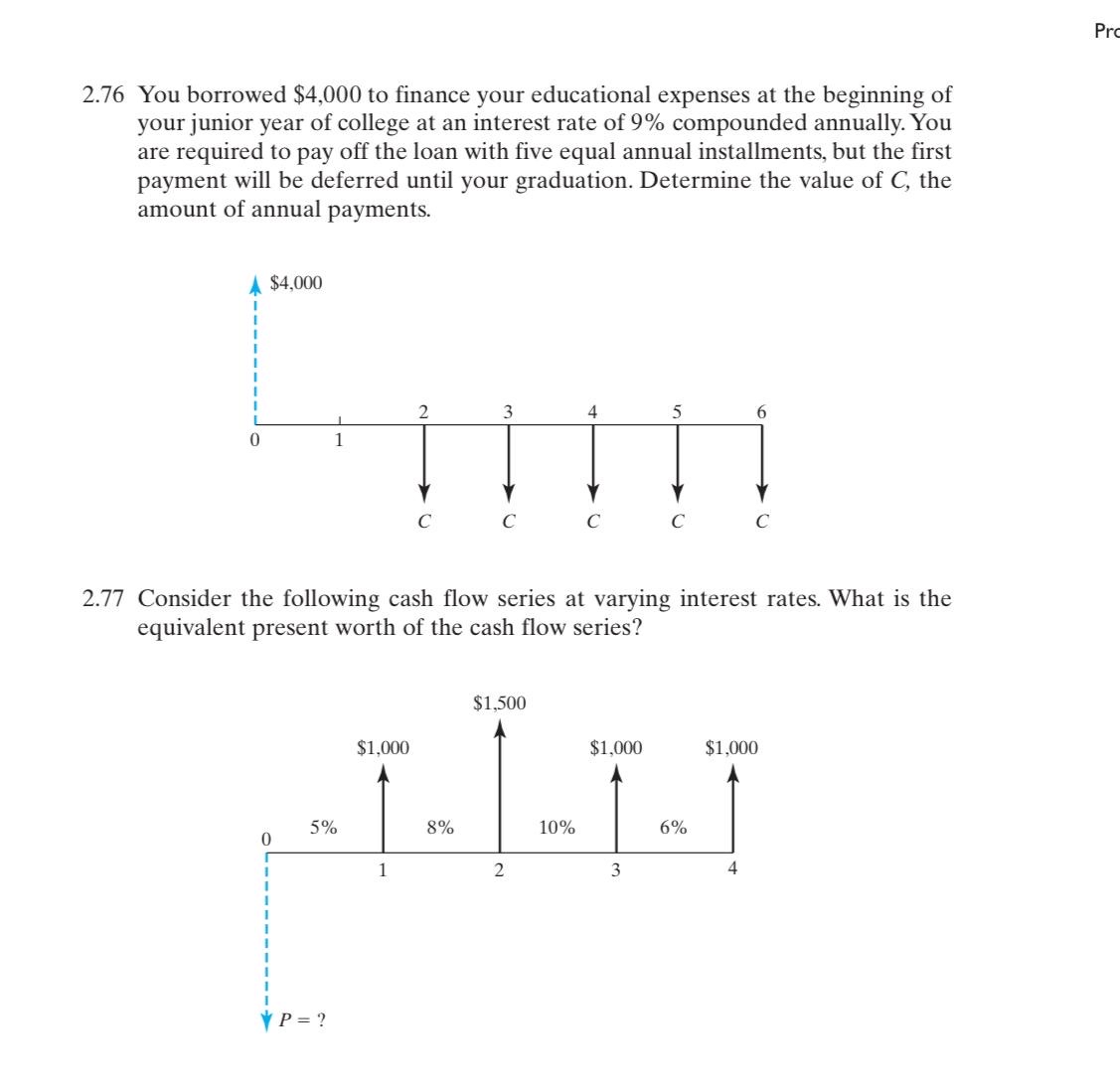  2.76 You borrowed $4,000 to finance your educational expenses at the