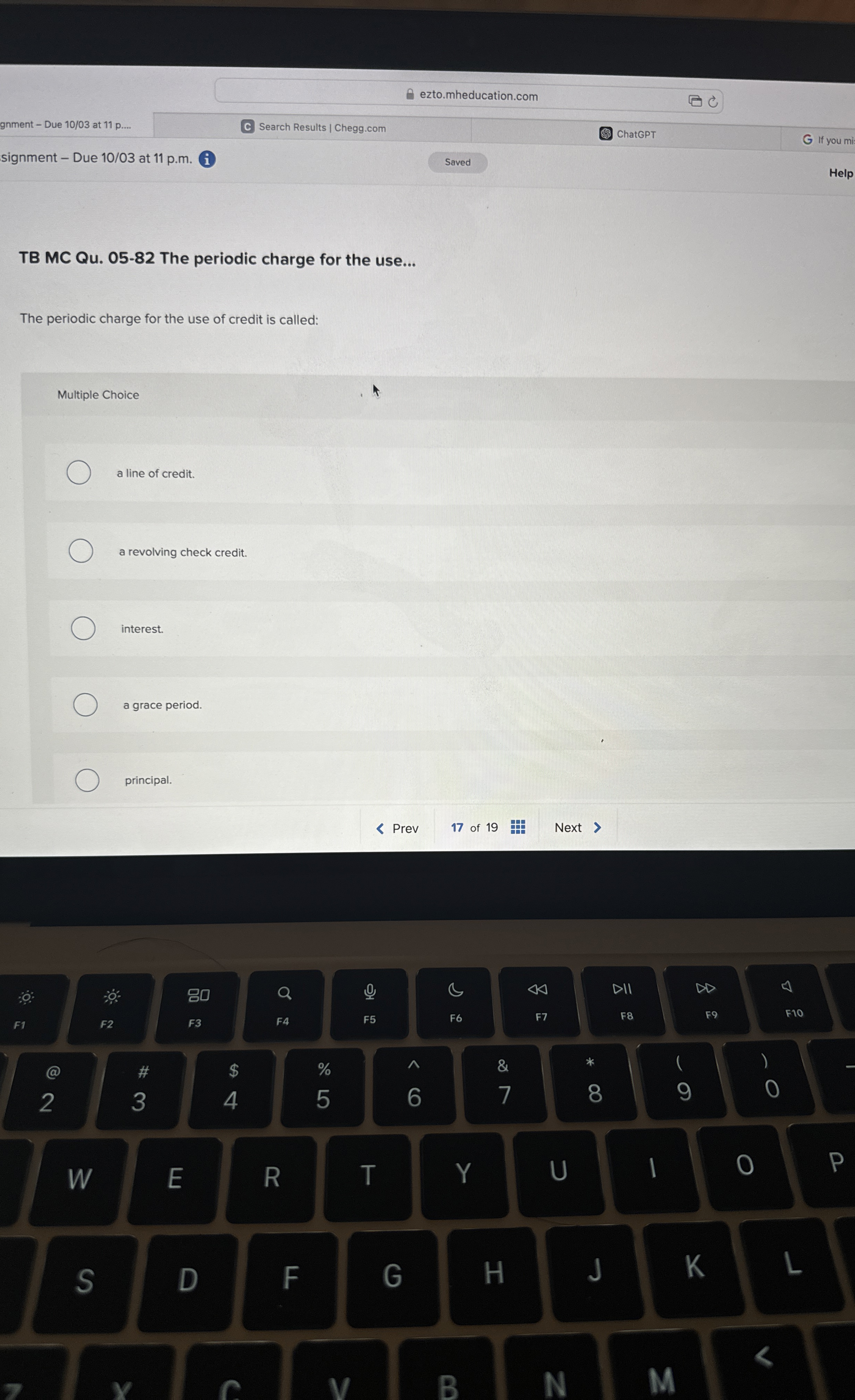  TB MC Qu.05-82 The periodic charge for the use... The periodic