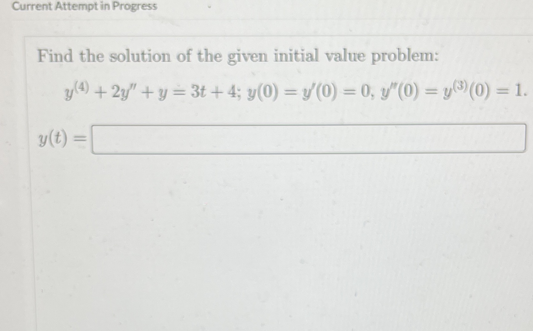 Please be clear Current Attempt in Progress Find the solution of the