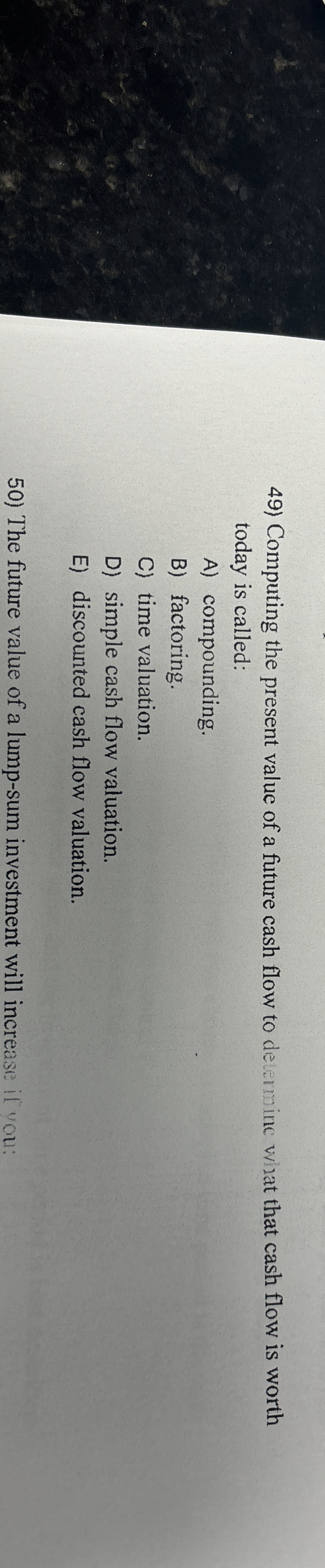  Computing the present value of a future cash flow to determine