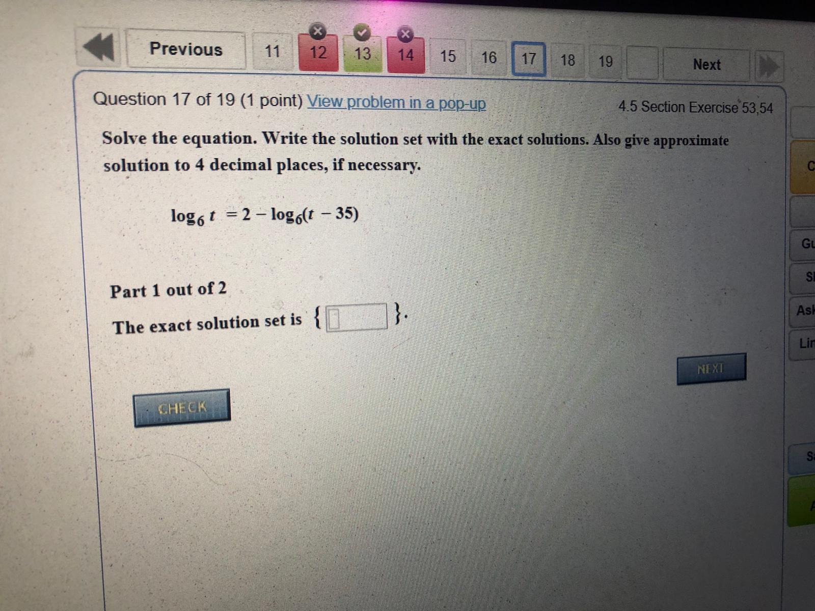 Need an answer for this problem Previous 11 12 13 14 15