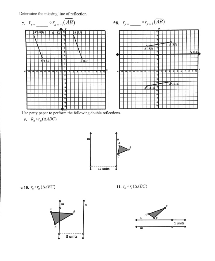 Name: Per Perform the following composite transformations. 1. 'x axis Fo.90. (ABC)