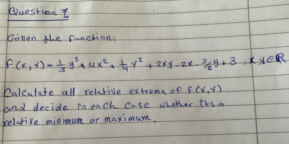 im stuck here solve this question Question 7 Given the function: F