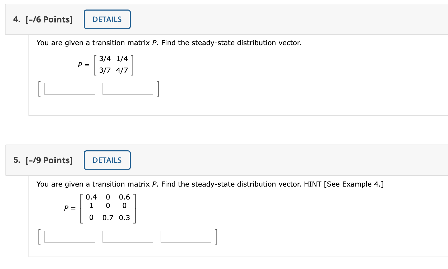 Please help with these Webassign problems! Thank you :) 4. [-/6 Points]