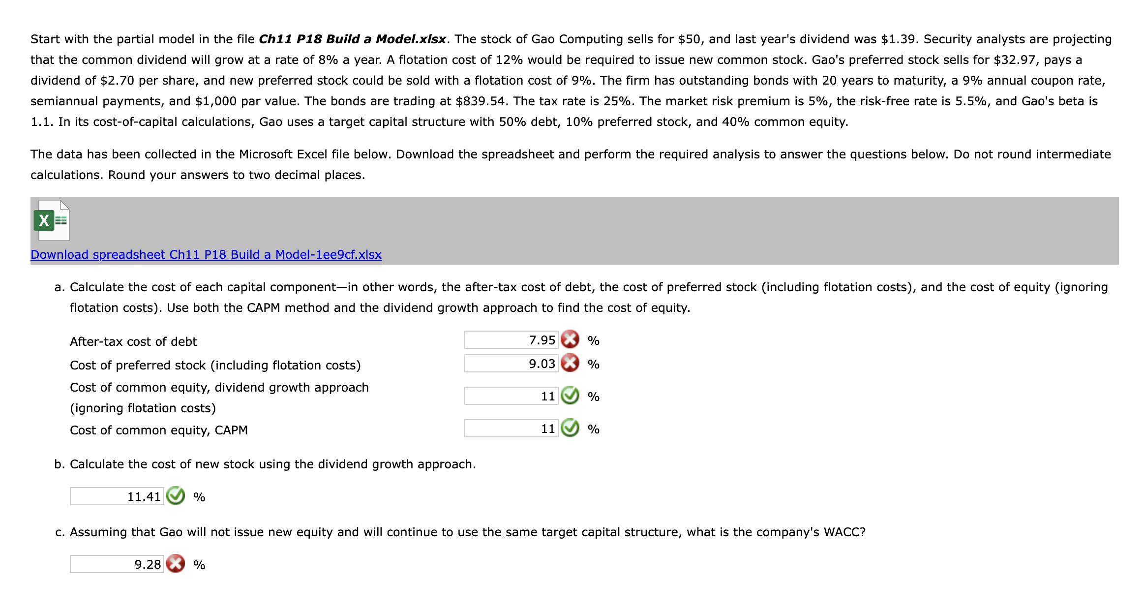  Start with the partial model in the file Ch11 P18 Build