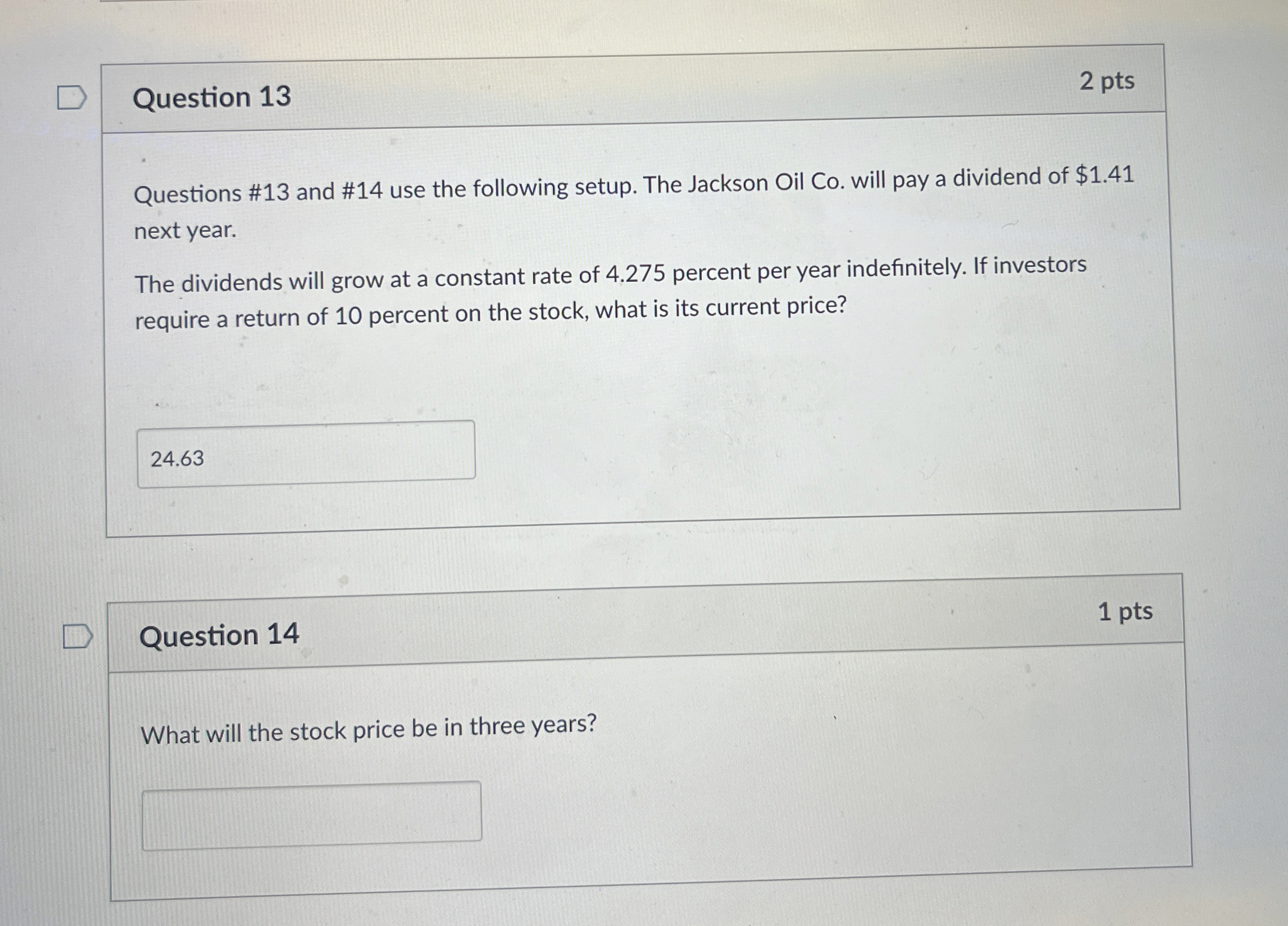  Question 13 Questions #13 and #14 use the following setup. The