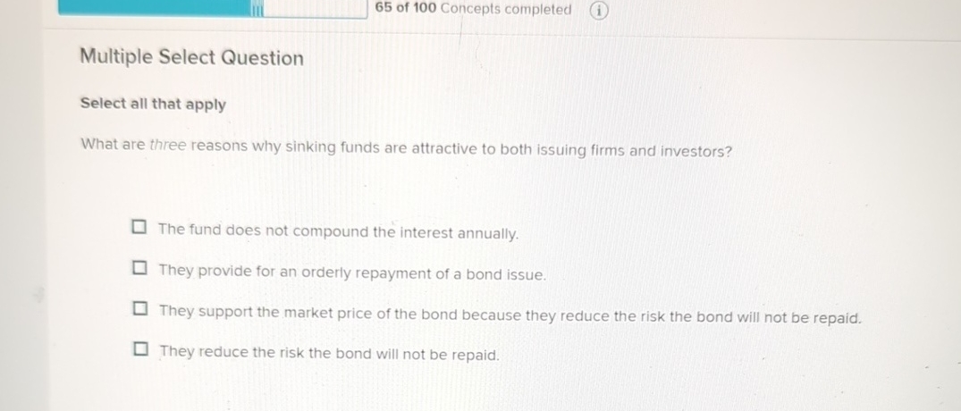  Multiple Select Question Select all that apply What are three reasons