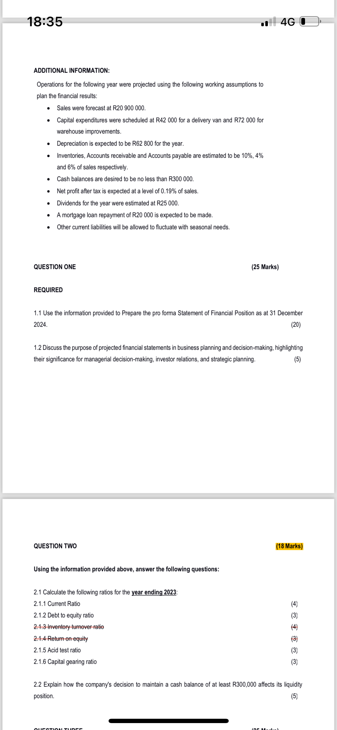  Answer ALL questions. Question One and Two are based on the