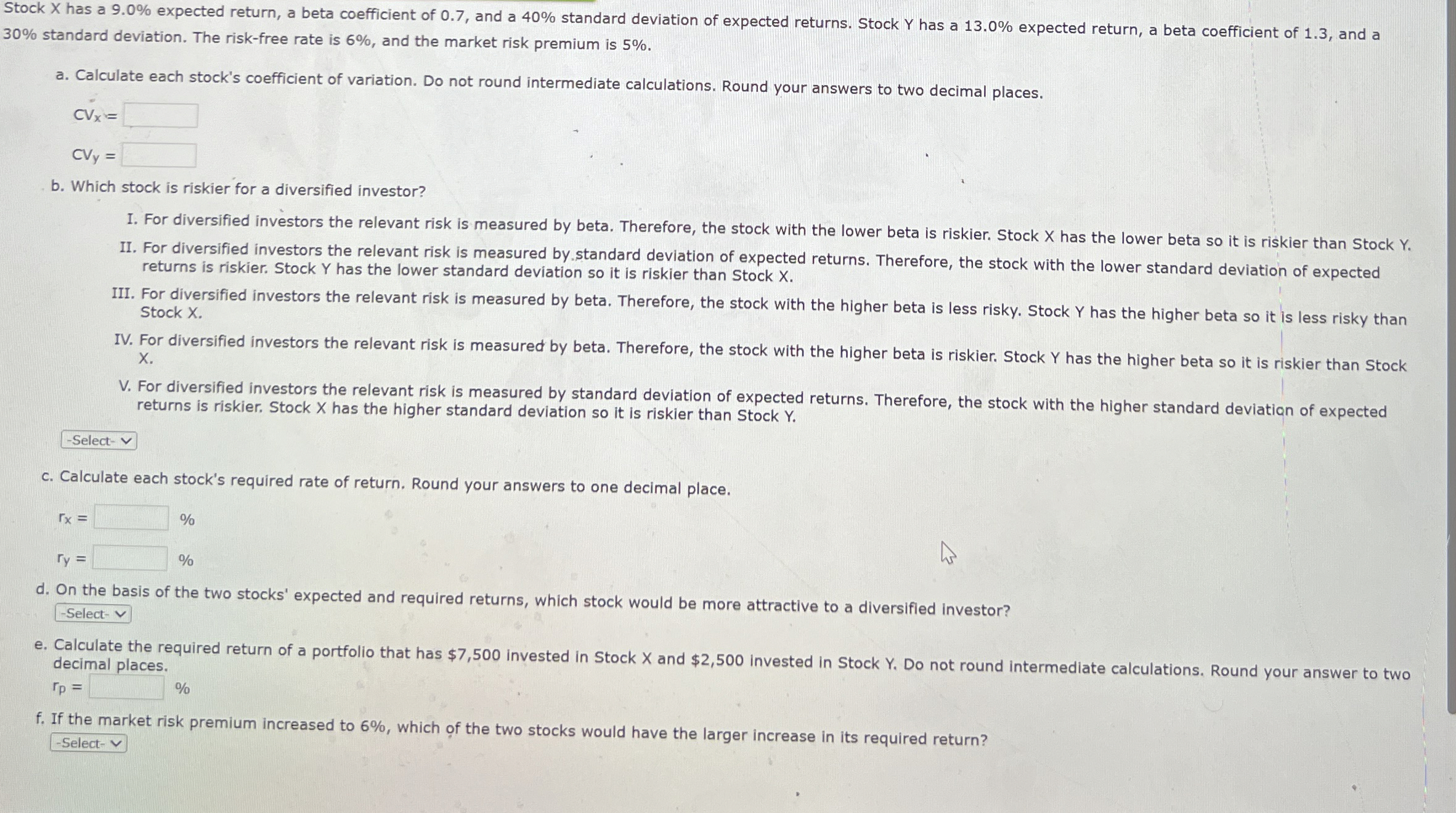  Stock X has a 9.0% expected return, a beta coefficient of