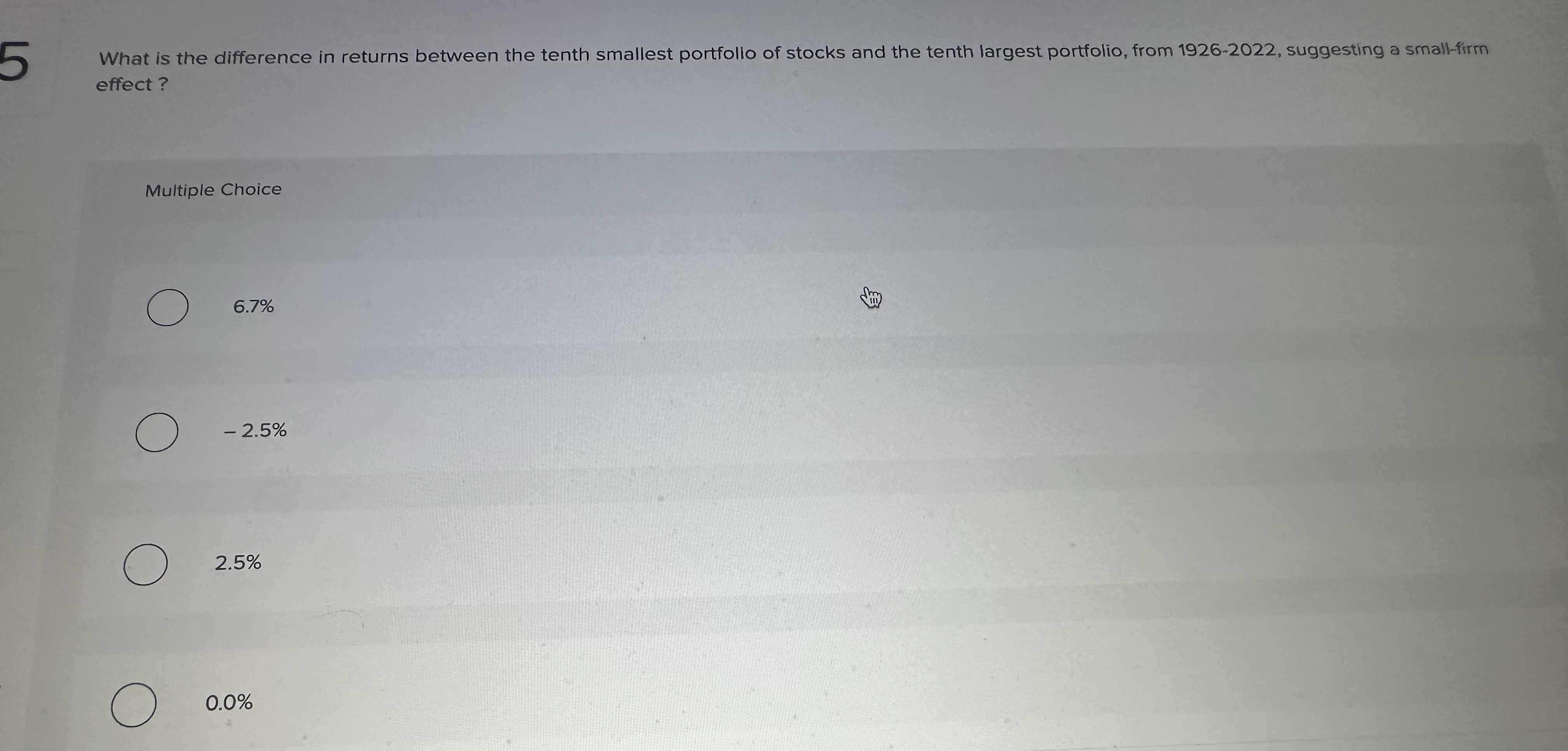  5 What is the difference in returns between the tenth smallest