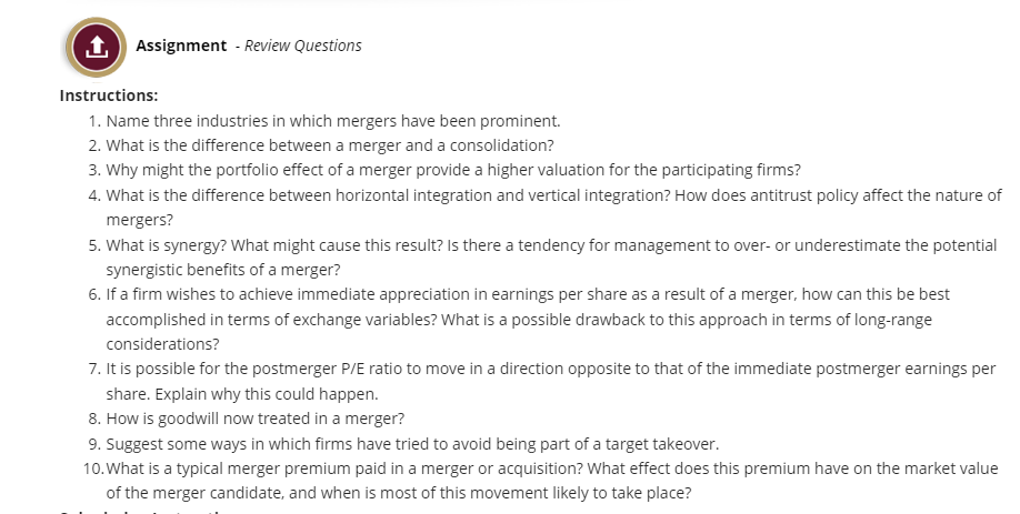  A. Assignment - Review Questions Instructions: Name three industries in which