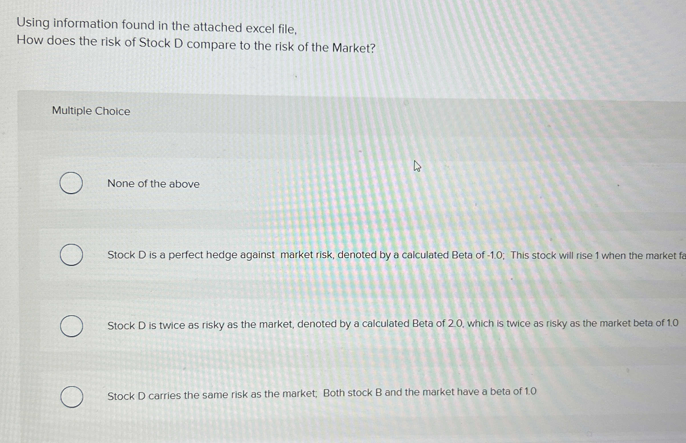  Using information found in the attached excel file, How does the