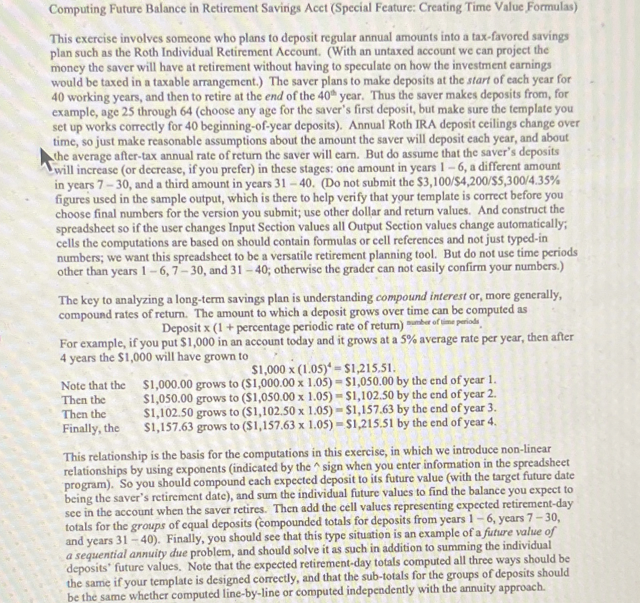  Computing Future Balance in Retirement Savings Acct (Special Feature: Creating Time