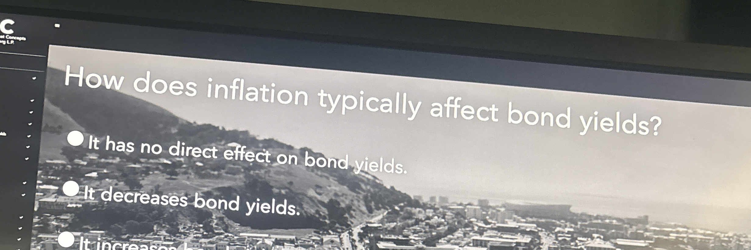  How does inflation typically affect bond yields? Olt has no direct