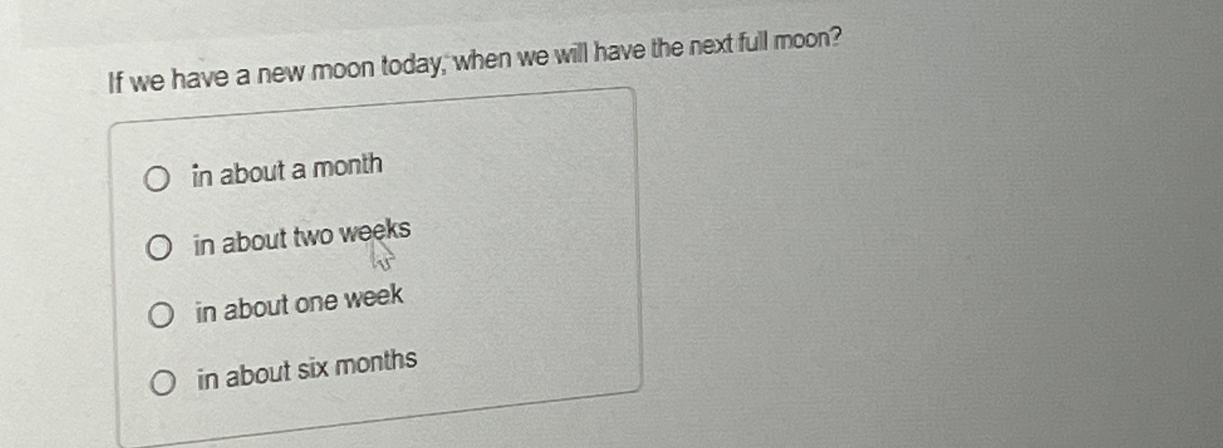  If we have a new moon today, when we will have