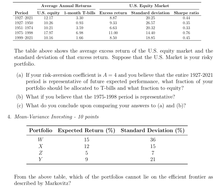  PLEASE USE EXCEL TO SOLVE THESE!!!! 3)The table above shows the