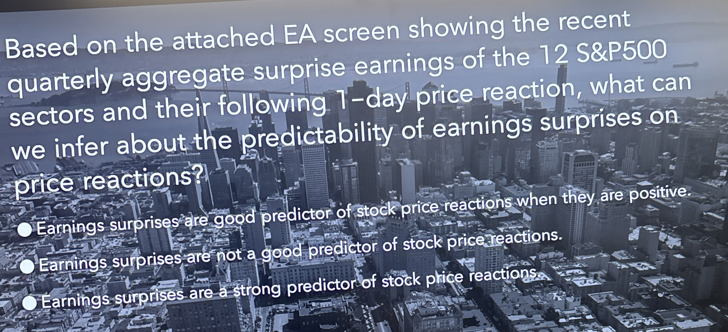 Based on the attached EA screen showing the recent quarterly aggregate
