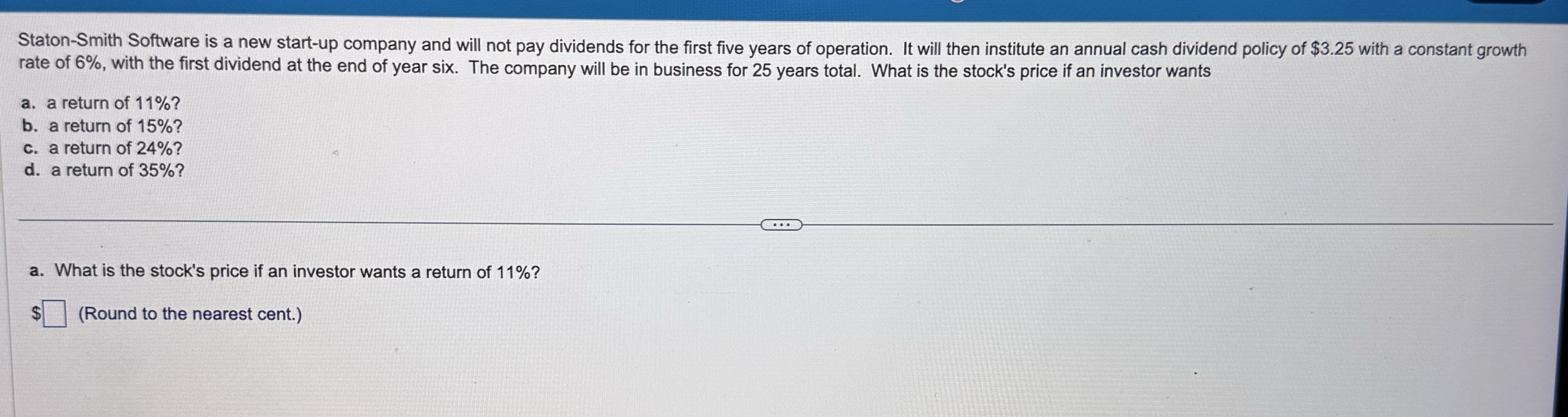  Help please! Staton-Smith Software is a new start-up company and will