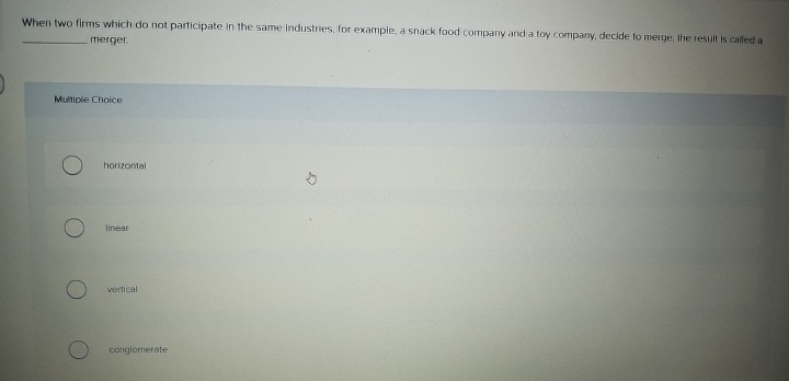  When two firms which do not participate in the same industries,