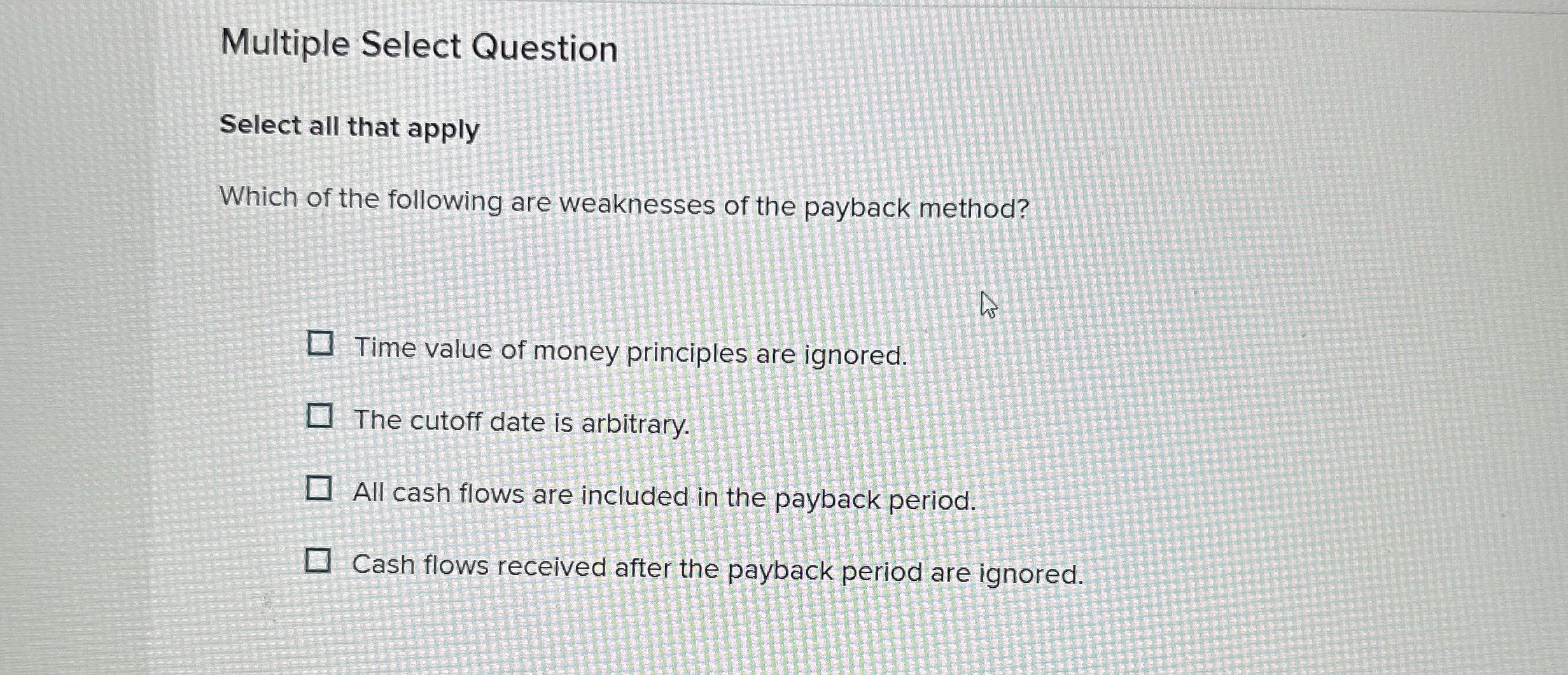  Multiple Select Question Select all that apply Which of the following